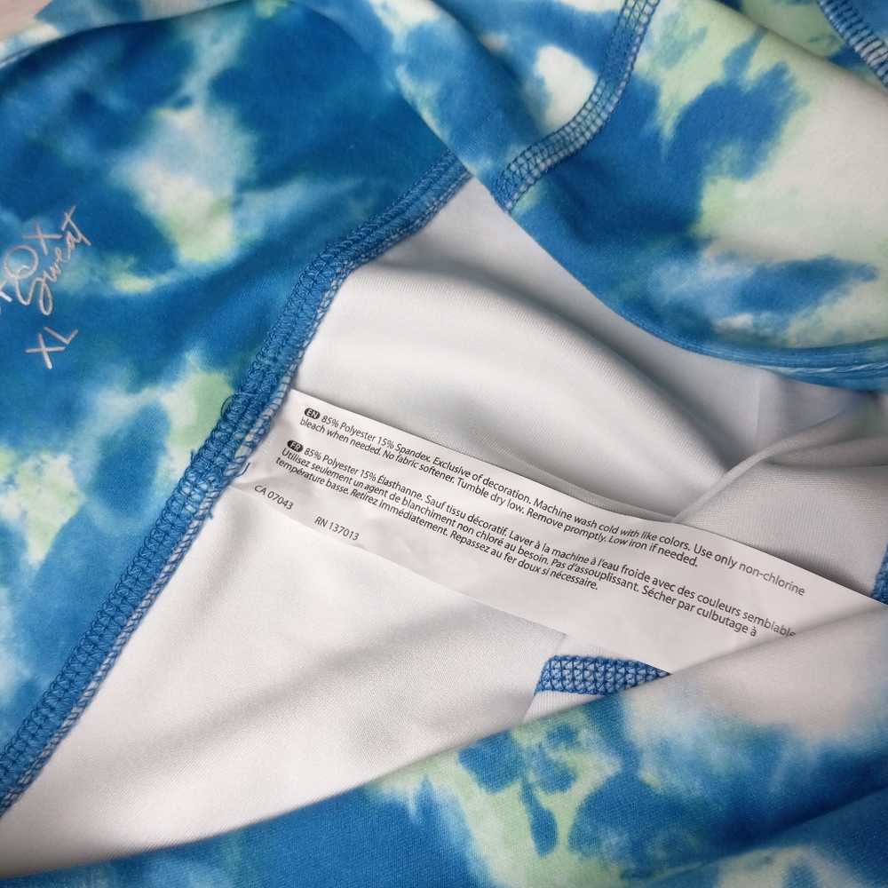Wildfox Blue Sapphire/Green Ash Wash Tie Dye 7/8 Leggings, Size XL NWT - Picture 8 of 10